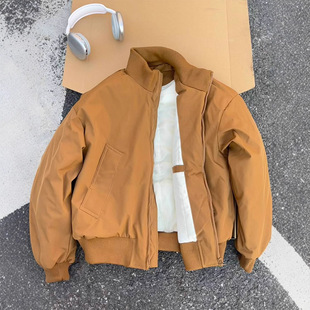 bomber飞行夹克棉服男女秋冬季短款廓形外套加绒加厚保暖立领棉衣