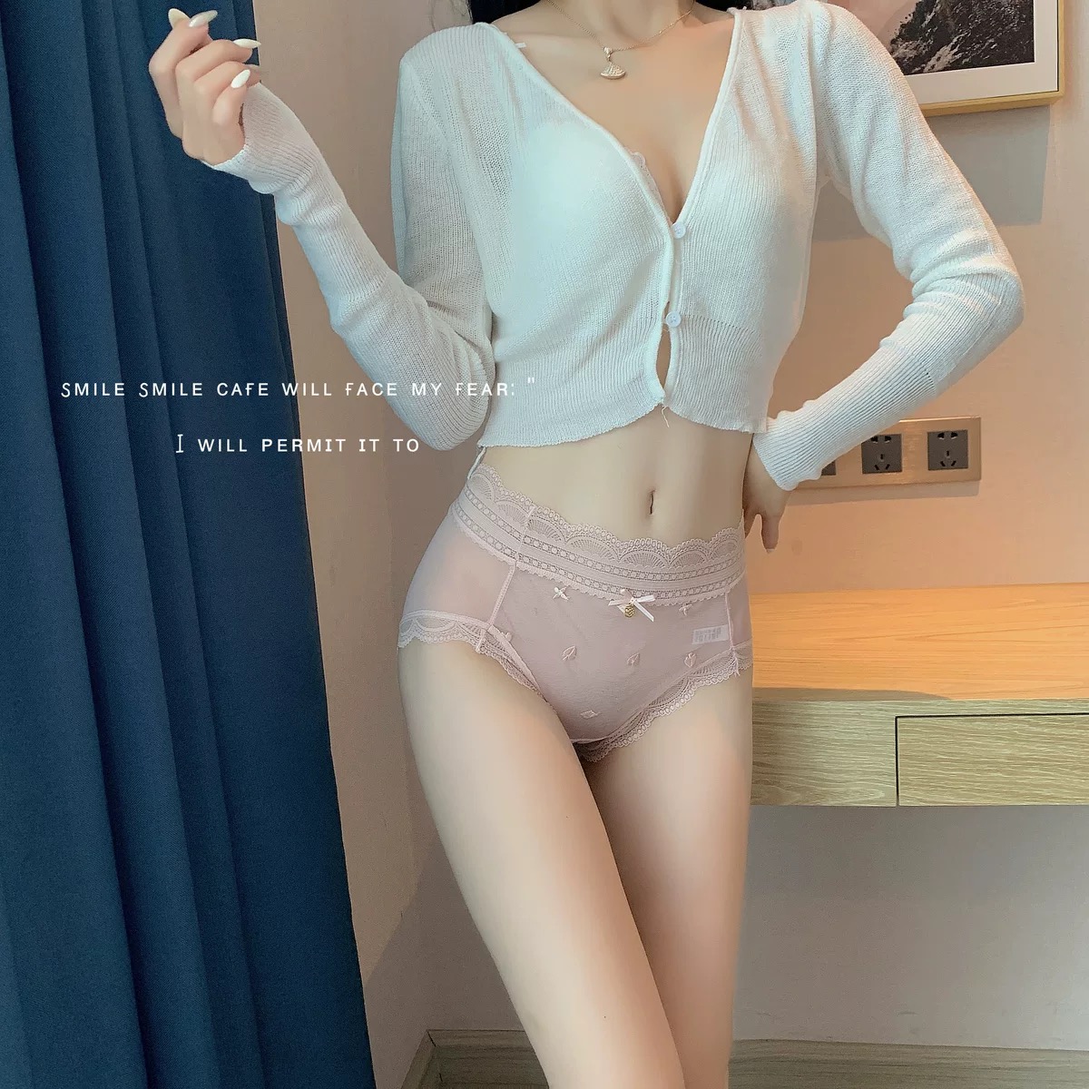 宫廷刺绣网纱蕾丝内裤女生性感