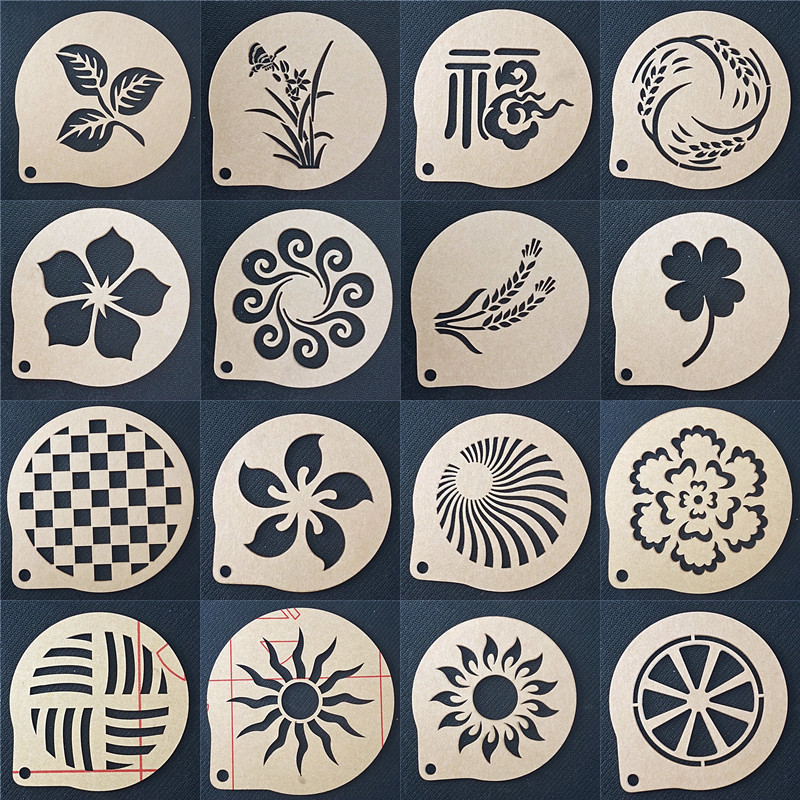 包邮5寸软欧包面包撒粉模具 图案喷花模糖粉筛镂空印花模造型装饰