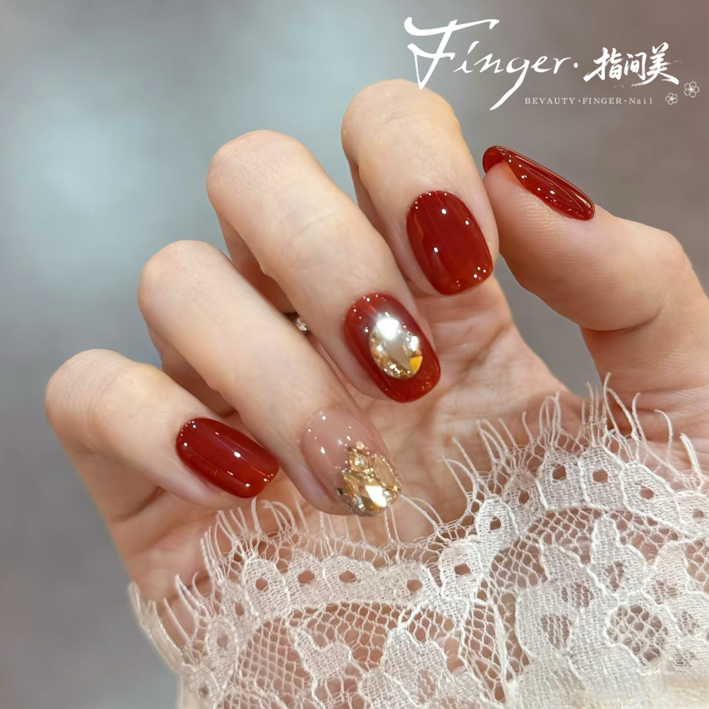 番茄红千金新年美甲显白爆闪鸽子蛋闪钻手工定制穿戴甲防水可拆卸,彩妆/香水/美妆工具,穿戴甲/甲片,淘宝优惠券,粉丝福利购,淘宝优惠卷