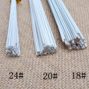 婚庆真丝花铁丝材料手工制作绣球花翻糖蛋糕插件18号白色包胶花杆