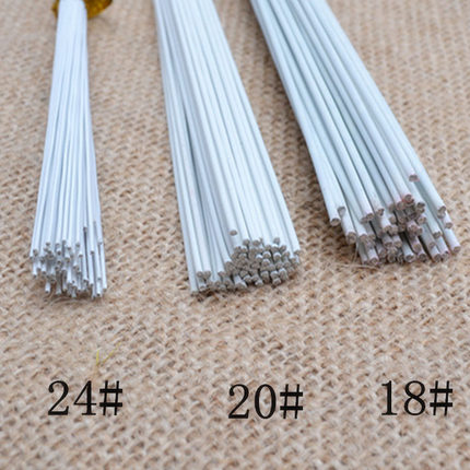 婚庆真丝花铁丝材料手工制作绣球花翻糖蛋糕插件18号白色包胶花杆
