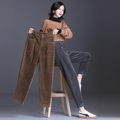 小个子大码 加绒哈伦裤 裤 萝卜裤 子 灯芯绒裤 条绒裤 子女秋冬2026新款