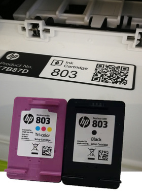 HP Deskjet 1112打印机墨盒K7B87D墨盒803墨盒原装黑彩色添加墨水