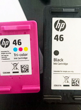 惠普HP deskjet 4729(F5S65A)喷墨打印机CZ637A 46墨盒墨水黑彩色