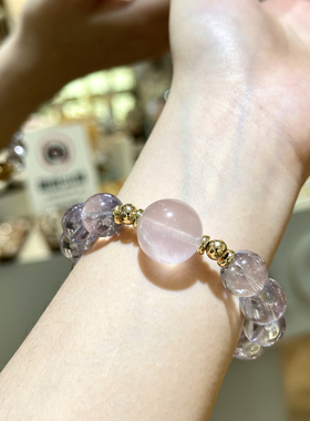 撞色紫水晶莫粉水晶手串小仙女下凡手链(配盒子)SJ6333