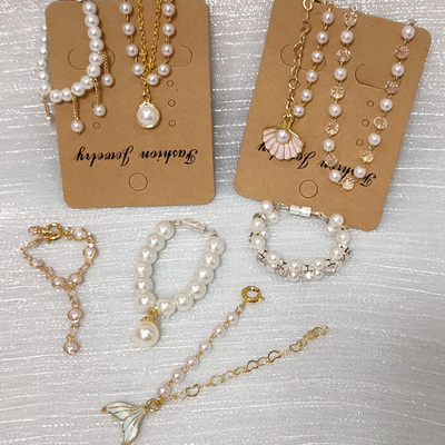 6分bjd娃娃珍珠项链锁骨链30厘米芭芘娃用毛衣链颈链换装玩具配件