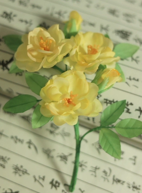 拾花纪 烫花 绢花 蔷薇花 发簪 汉服配饰 国风配饰 烫花簪