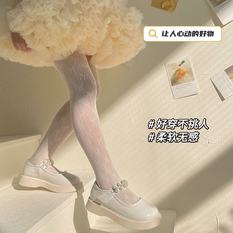 女童夏季防勾丝袜超薄款光腿神器宝宝打底裤舞蹈袜儿童白色连裤袜