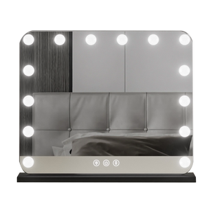 化妆镜led灯泡充电大号桌面台式轻奢智能补光镜高清梳妆台镜子ins