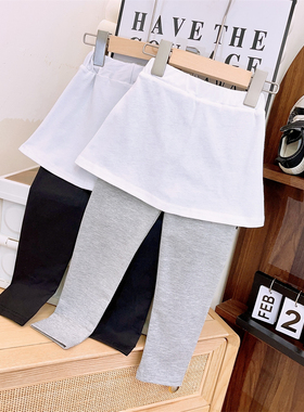 【原22.99现7.99】女童裙裤2023春秋休闲百搭长裤宝宝假两件裙裤