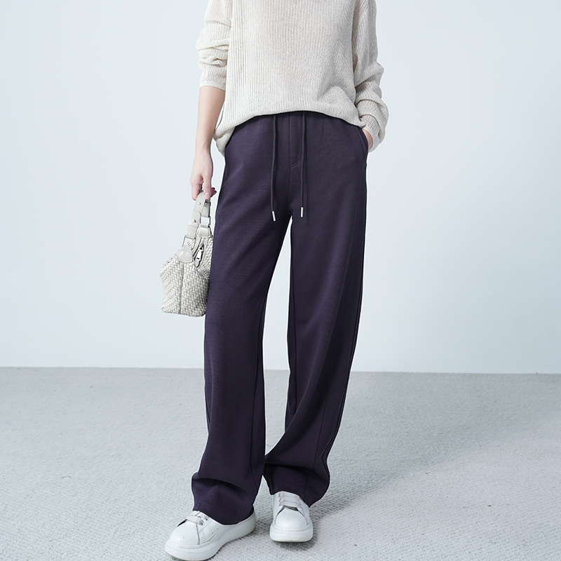 莱赛尔羊毛阔腿裤女秋冬弯刀裤