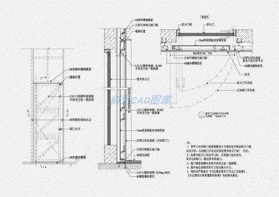 25 18种房门玻璃防火推拉门cad图纸素材节点大样剖面详图室内立面