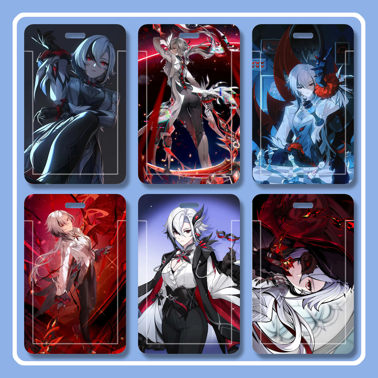 原神阿蕾奇诺仆人周边动漫饭卡水卡硬卡套校园卡滑盖胸牌保护套