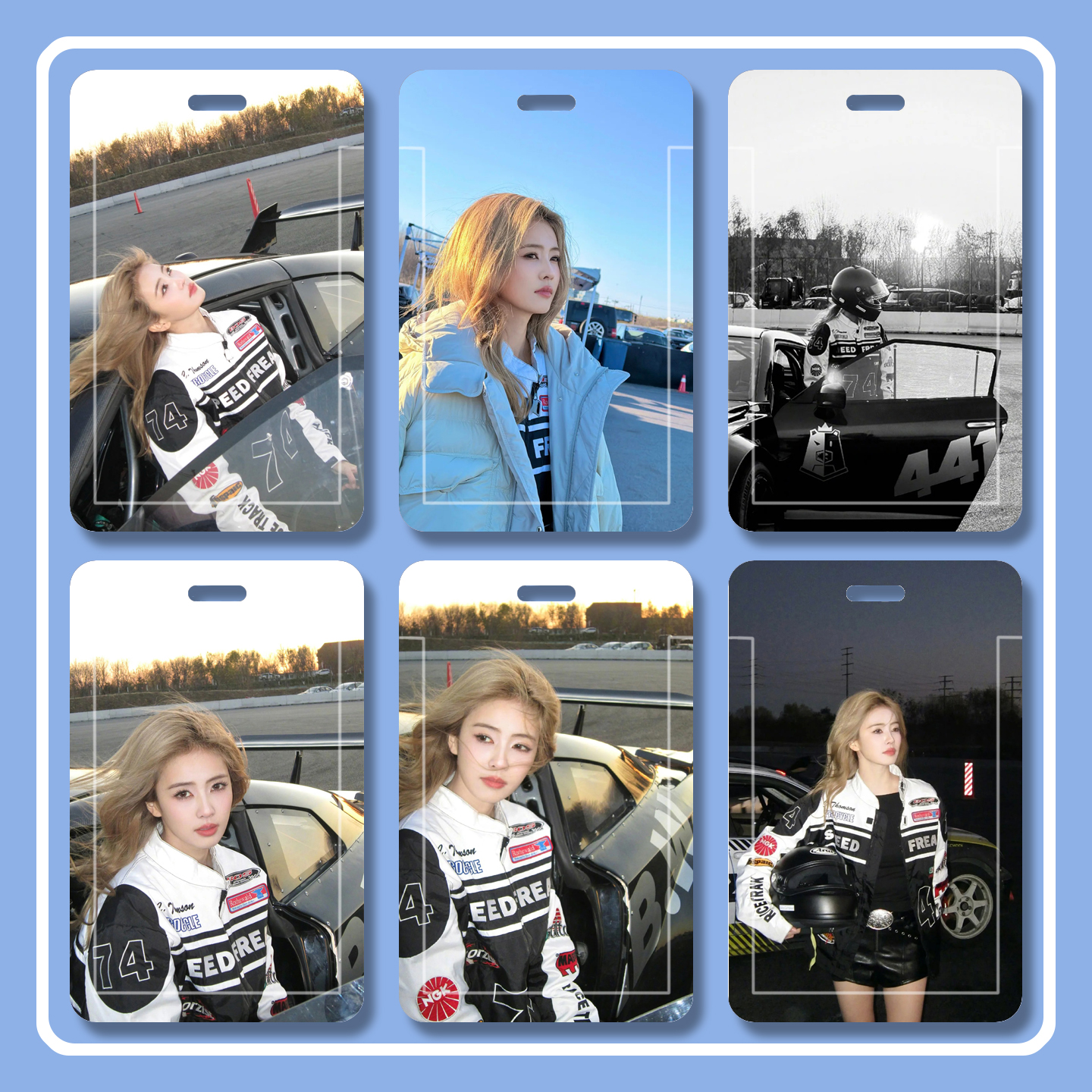 新款白鹿明星卡套学生饭卡校牌工作证门禁卡小卡塑料滑盖校园饭卡