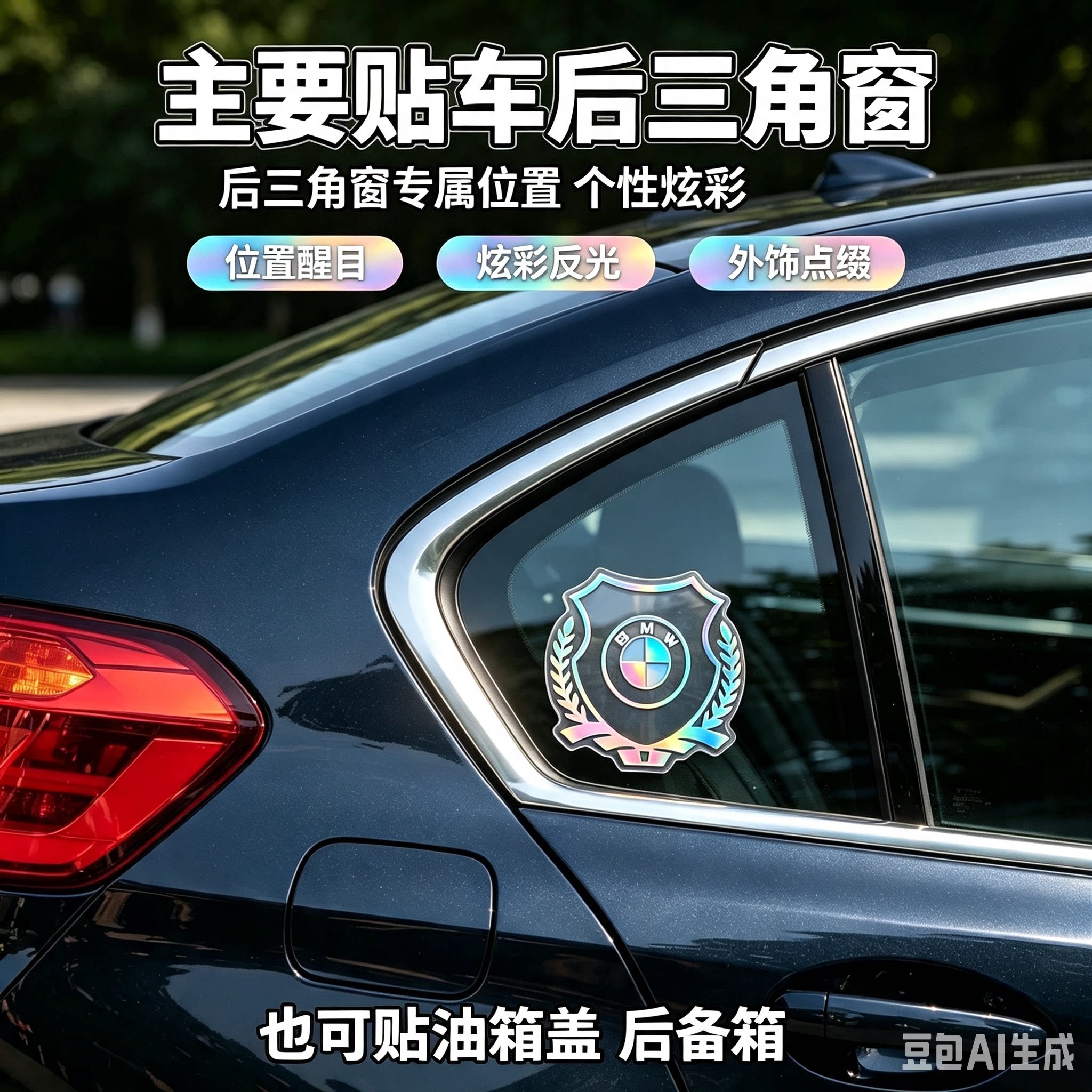 汽车三角窗车贴镭射反光装饰贴侧汽车装饰贴/反光贴