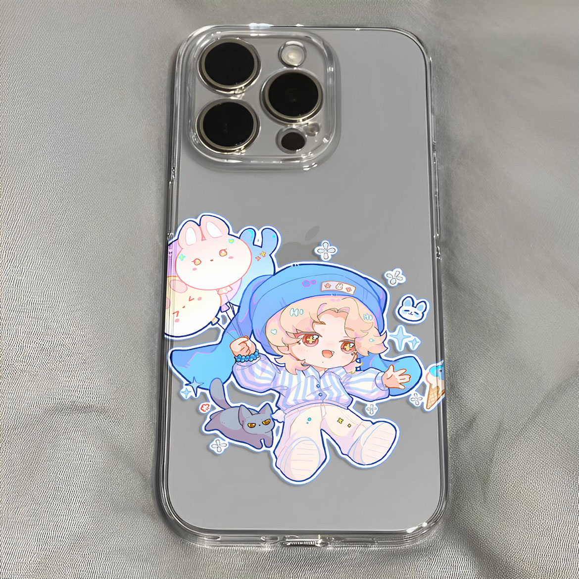 兔子华晨宇q版卡通可爱呆萌手机壳适用于iPhone苹果17小米17opporeno15华为vivo红米荣耀