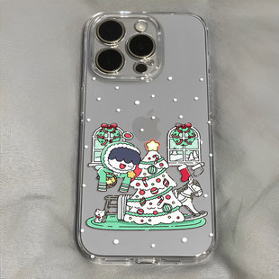 休宁凯圣诞节同款可爱卡通动物塑手机壳适用于iPhone苹果17小米oppo华为vivo红米荣耀