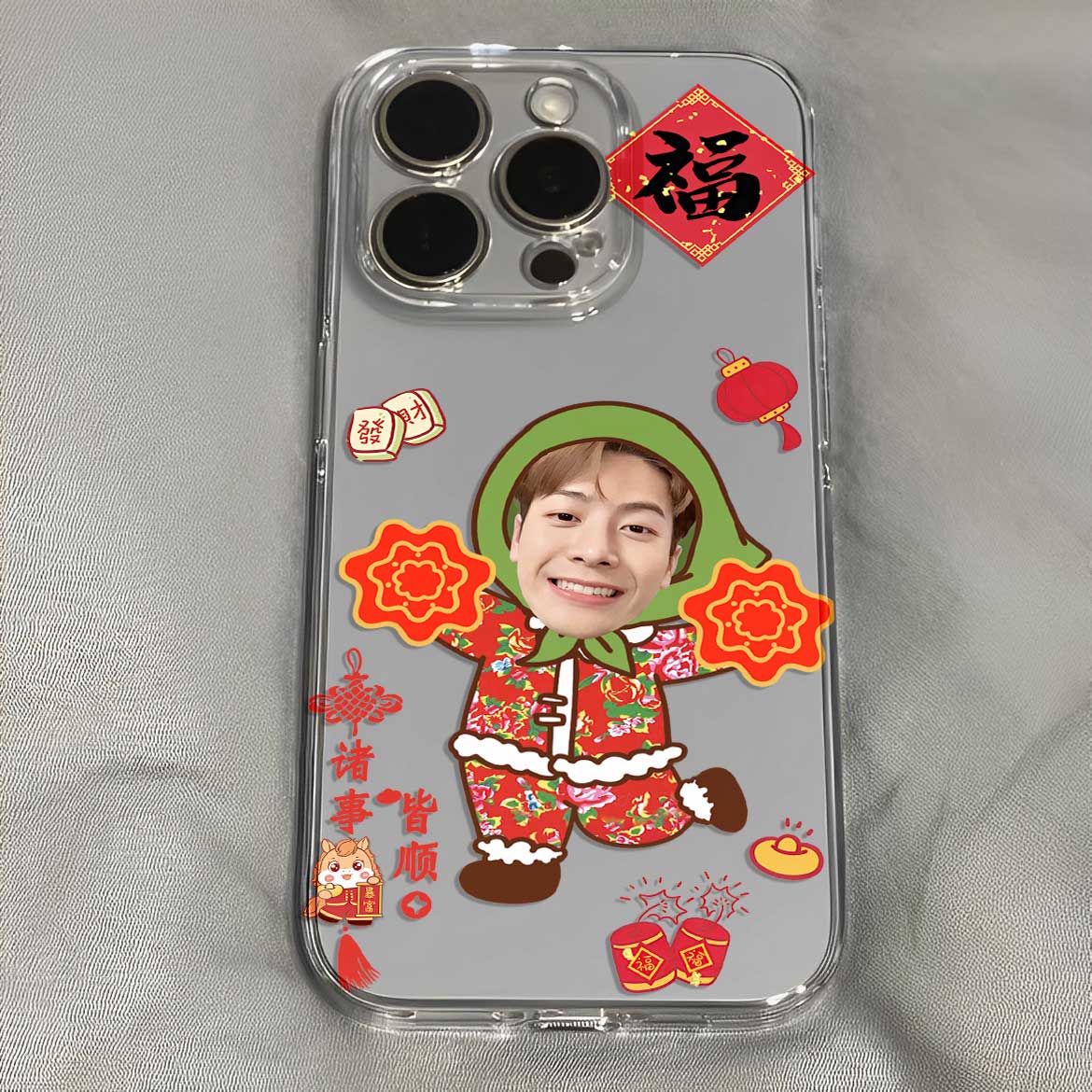 王嘉尔马年翠花丢手绢土味新年搞怪可爱手机壳适用于iPhone苹果17小米17opporeno15华为vivo红米荣耀