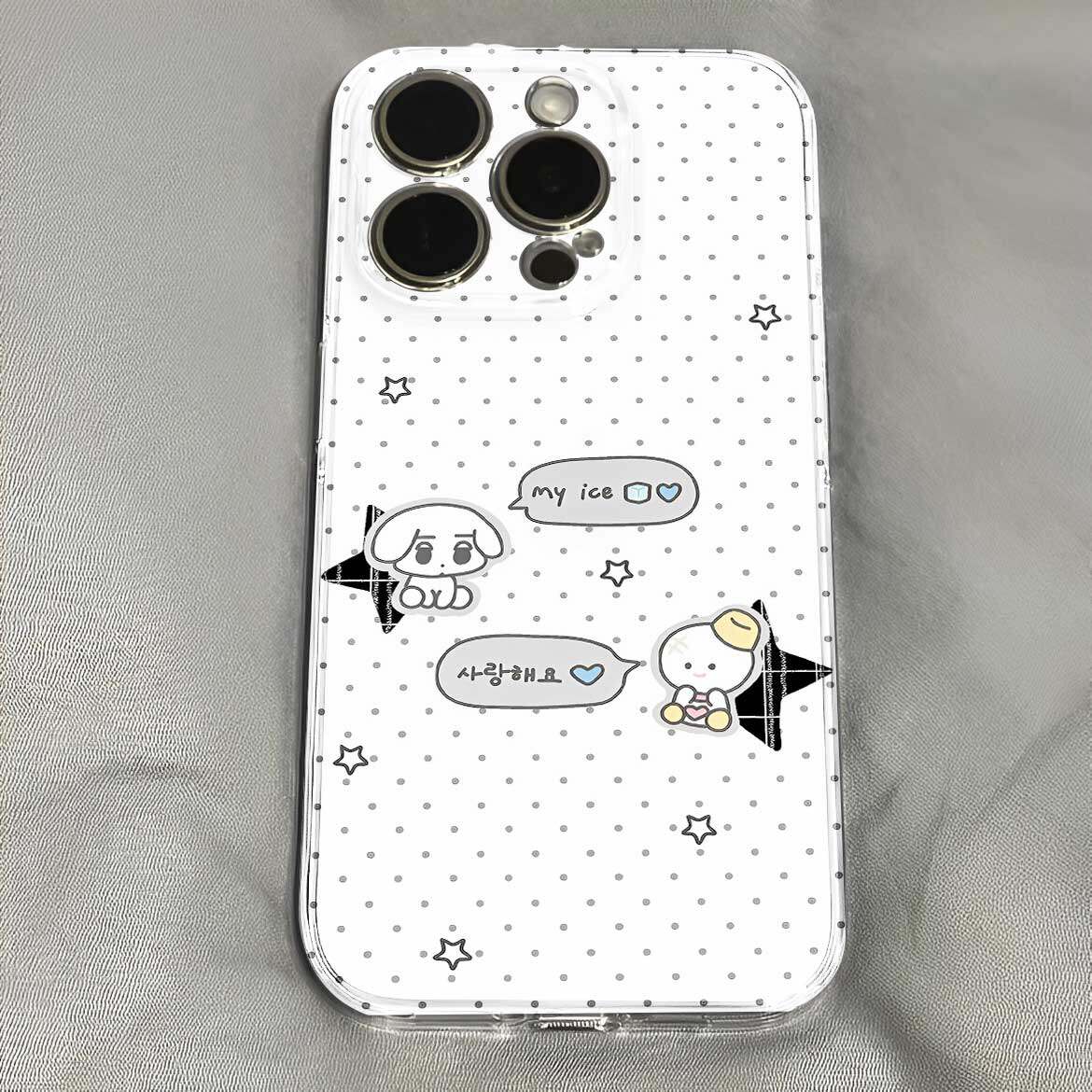 金冬天波点咖喱狗可爱ins风小众手机壳适用于iPhone苹果17小米17opporeno15华为vivo红米荣耀