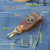 包邮 手工头层牛皮腰带挂扣纯铜五金装 饰钥匙扣铜勾扣D圈开口旦圈