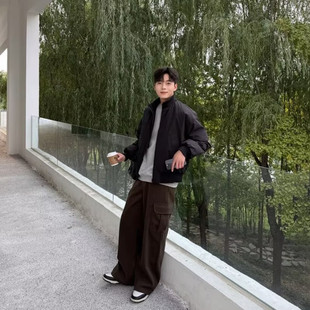 秋冬新国标90白鸭绒羽绒服廓形飞行夹克美式短款bomber保暖棉服潮