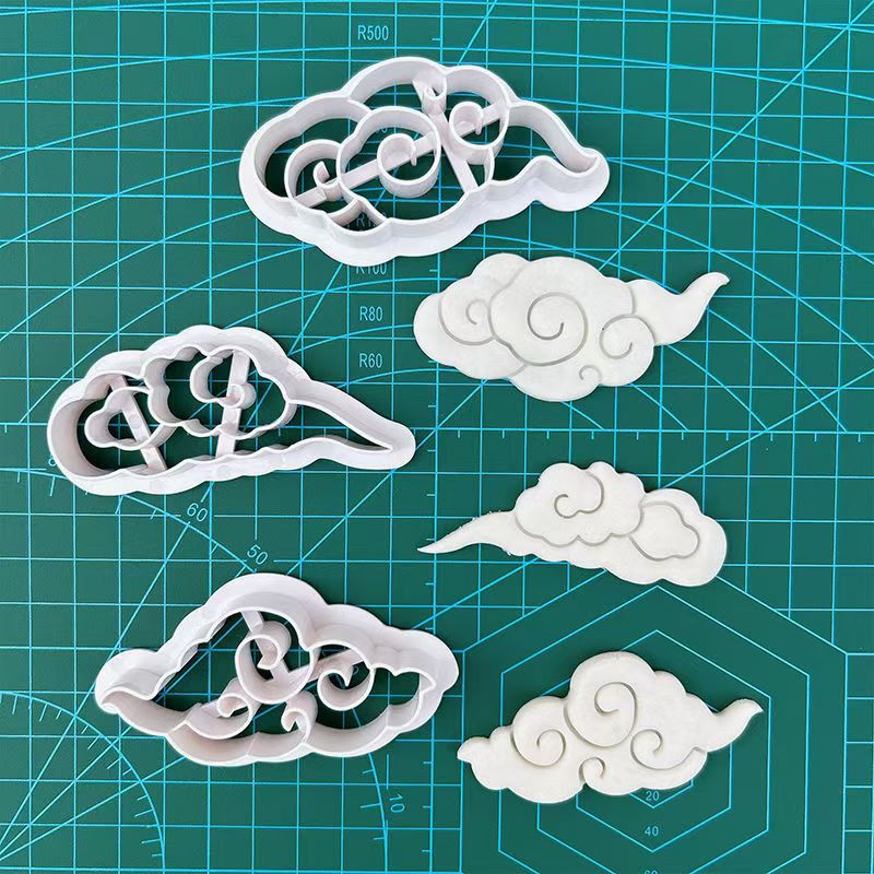 新中式祥云云朵压模立体云朵模切翻糖中国风古典白云云彩烘焙模具