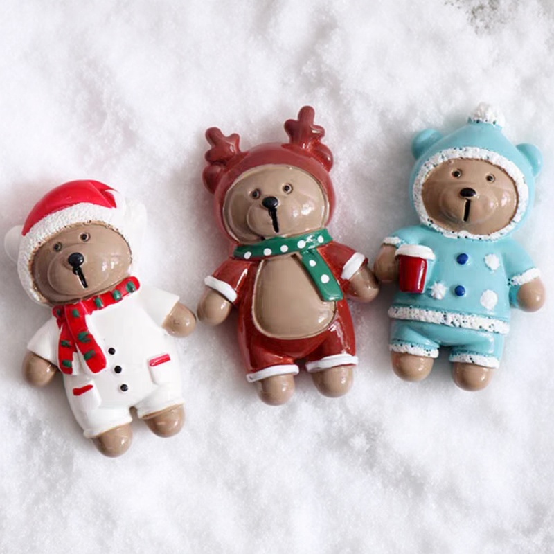 网红圣诞节树脂围巾圣诞帽小熊蛋糕装饰摆件节日甜品插件烘焙用品