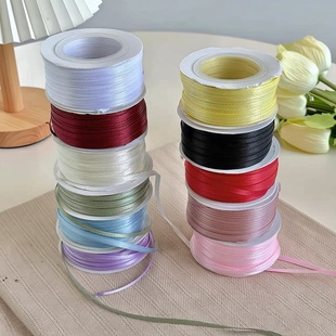 3mm烘焙蛋糕装饰甜品包装丝带礼物蝴蝶结打包包扎手动45码