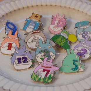 国内代购上海橡子共和国宫崎骏正版周边龙猫十二个月生日 徽章