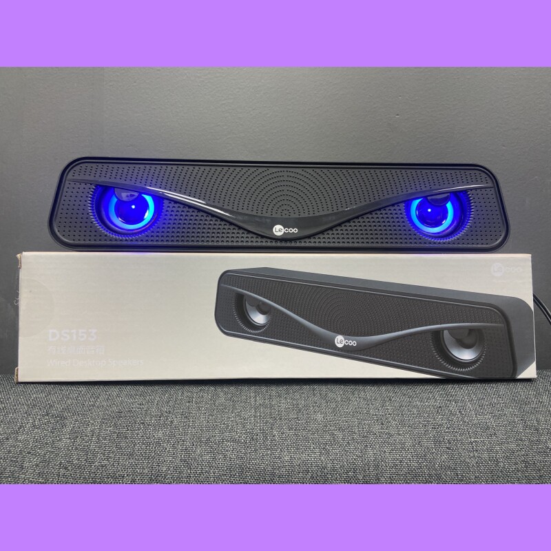 来酷DS153有线桌面长条发光音箱笔记本台式电脑通用低音USB