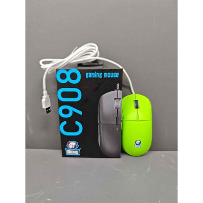 雨怒熊C908有线游戏鼠标轻量化电竞吃鸡CF自定义编程台式电脑USB