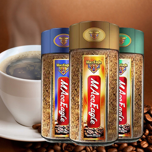 俄罗斯进口越南版咖啡美卡菲正品黄金鹰冻干速溶纯黑苦咖啡