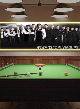 台球厅带灯装饰画斯诺克明星潘晓婷宣传画俱乐部桌球室LED灯挂画