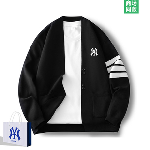 【一折专区】刺绣夹克男士春秋季新款潮牌条纹针织衫男生入秋外套