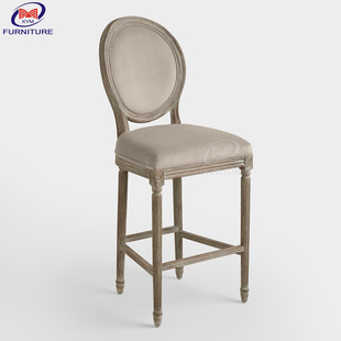 北欧简约田园风户外婚礼圆背木质高脚酒吧凳 直销实木吧椅 风格 款