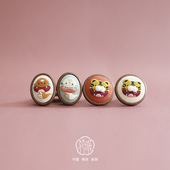 花暖可爱生肖实木胸针车载出风口香薰原创设计DIY刺绣