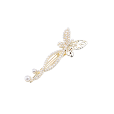 民匠工坊仿珍珠蝴蝶发夹圆润