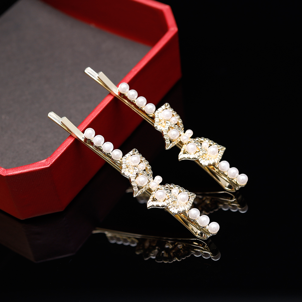 民匠工坊对夹2支装仿珍珠一字夹