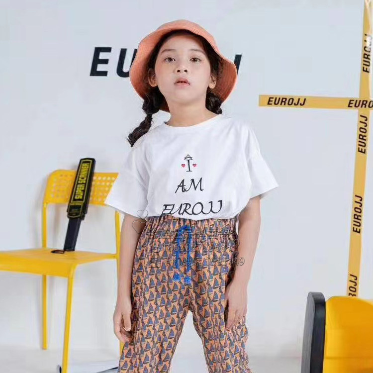 欧恰恰女童2020春夏新款 童装韩版圆领短袖t恤e202101211