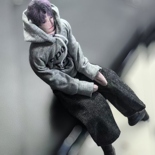 老鼠干毛绒玩偶公仔衣服配件衣服帅气男孩凹造型 1/6人偶兵人模型