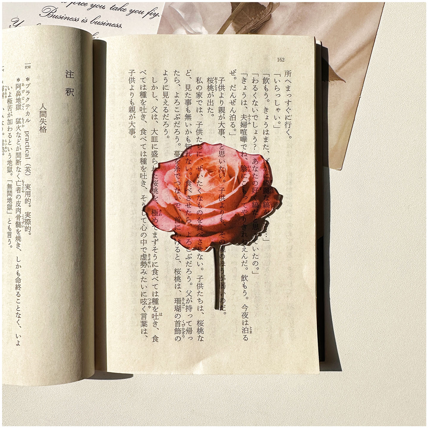 可爱精致原创玫瑰花书签