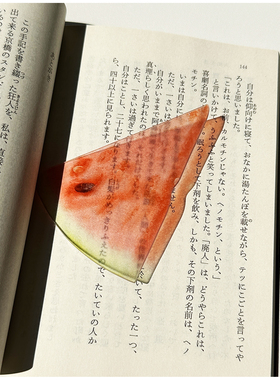可爱原创西瓜苹果无花果水果书签高颜值亚克力透光ins风礼物透卡