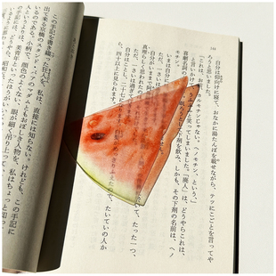 可爱原创西瓜苹果无花果水果书签高颜值亚克力透光ins风礼物透卡