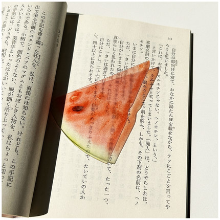 可爱原创西瓜苹果无花果水果书签高颜值亚克力透光ins风礼物透卡
