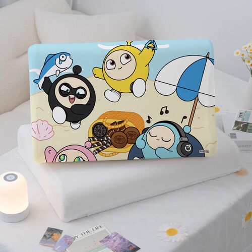 可爱手游乳胶枕套牛奶绒亲肤透气不褪色四季通用可拆洗儿童枕头套