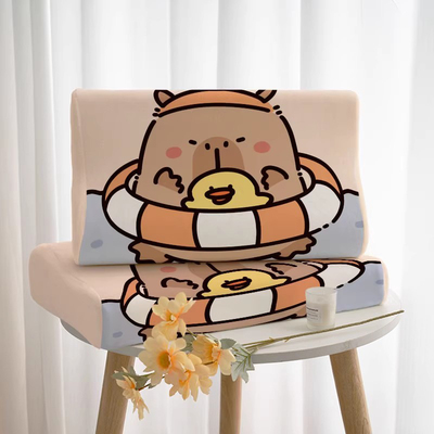 可爱capybara银狐绒乳胶枕头内胆套学生宿舍床铺耐脏透气乳胶枕套