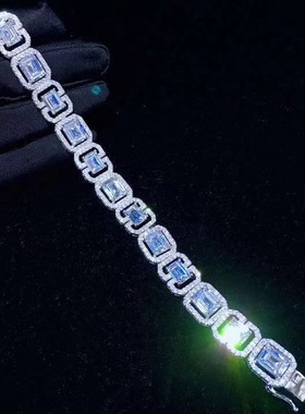 经典款长方形纯银日常可戴手链