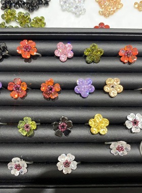 爱心糖果色儿童小孩子花朵戒指