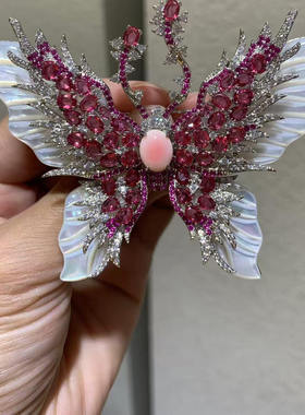 奢华重工蝴蝶胸针闪钻